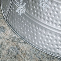 HOMCOM 66cm Christmas Tree Collar with Hollow Snowflake Patterns Silver