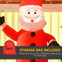 HOMCOM 7ft Christmas Inflatable Santa Claus from Chimney with LED Lights