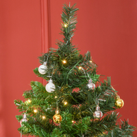 1.8m 6ft Pre-Lit Artificial Christmas Tree 200 LED  Tree Decorative Balls Stand