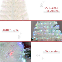 4 Feet Prelit Artificial Christmas Tree with Fiber Optic LED Light White