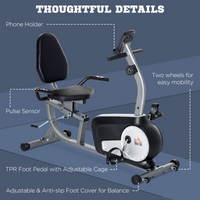 
              HOMCOM Exercise Bike with LCD Display, Quiet 8-Level Magnetic Resistance
            
