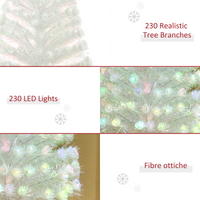 
              5 Feet Prelit Artificial Christmas Tree with Fiber Optic LED Light White
            