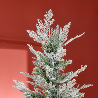 
              7 Foot Snow Flocked Artificial Christmas Tree Holiday with Pencil Shape HOMCOM
            