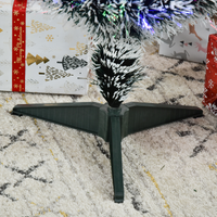 
              3ft Artificial Prelit Christmas Tree Snow Tree LED Fiber Optics Green White
            