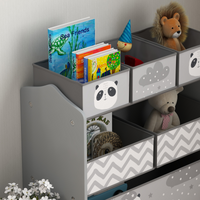 
              ZONEKIZ Kids Storage Unit with 6 Boxes, Toy Storage Organiser, Grey
            