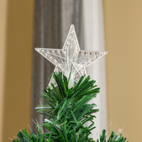 Pre-Lit Fibre Optic Artificial Christmas Tree Tree Topper Multi-Colour 5ft