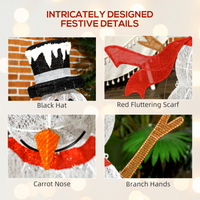 Outsunny Lighted Christmas Snowman Waterproof Outdoor Christmas Decorations