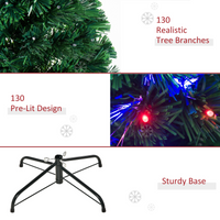 
              4ft Prelit Artificial Christmas Tree with Multi-Coloured Fiber LED Light Green
            