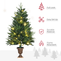 1.2m 4ft Christmas Tree Entrance  750 Tips  Pre-lit Tree 80 LED with Vase Base