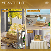 
              Vinsetto Wooden Table Easel Box with Storage Portable Folding Artist Easel
            