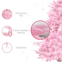 
              4FT Artificial Christmas Tree Holiday Xmas Automatic Open for Home Party Pink
            
