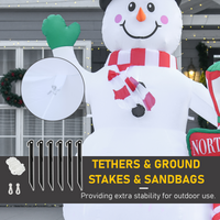 8ft Tall Christmas Inflatable Snowman Street Lamp Lighted Garden Lawn
