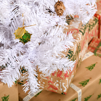 
              5ft Snow Artificial Christmas Tree Metal Stand Elegant Faux White
            