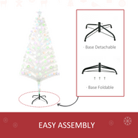 
              5 Feet Prelit Artificial Christmas Tree with Fiber Optic LED Light White
            