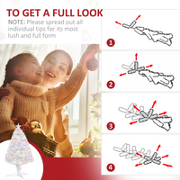 2.5FT Prelit Artificial Tabletop Christmas Tree with Fibre Table and Desk White