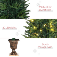 
              1.2m 4ft Christmas Tree Entrance  750 Tips  Pre-lit Tree 80 LED with Vase Base
            