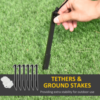 
              HOMCOM 5.5ft Light-Up Inflatable Santa Claus Riding a Bike Decoration for Lawn
            