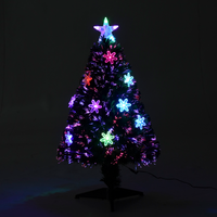 
              3FT Green Fibre Optic Artificial Christmas Tree LED Snowflakes Fireproofing
            