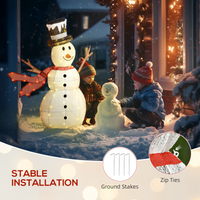 Outsunny Lighted Christmas Snowman Waterproof Outdoor Christmas Decorations