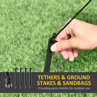 HOMCOM 7ft Christmas Inflatable Santa Claus from Chimney with LED Lights