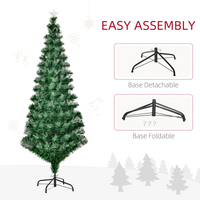 6FT Multicoloured Artificial Christmas Tree Fibre Optic Lights Star Holder