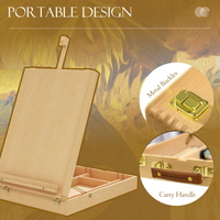 
              Vinsetto Wooden Table Easel Box Hold Canvas up to 61cm Adjustable Sketch Board
            