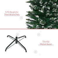 
              6.5FT Artificial Snow Dipped Christmas Tree Pencil Foldable Black Stand Green
            