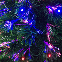 
              4ft Prelit Artificial Christmas Tree with Multi-Coloured Fiber LED Light Green
            