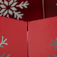 HOMCOM Hexagon Christmas Tree Base Cover with Hollow Snowflake Patterns Red