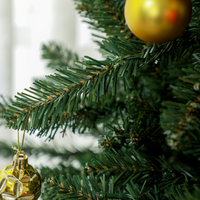 
              HOMCOM 6ft Artificial Christmas Tree with Warm White LED Light, Metal Base
            