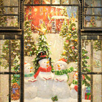 HOMCOM Christmas Snow Globe Lantern with Lights for Holiday, Bronze Tone