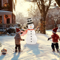Outsunny Lighted Christmas Snowman Waterproof Outdoor Christmas Decorations