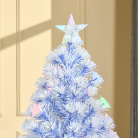 Artificial Fibre Christmas Tree Seasonal Deco 16 LED Easy Store 4FT White Blue