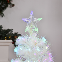 4 Feet Prelit Artificial Christmas Tree with Fiber Optic LED Light White