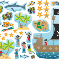 On Sale Now Pirate Story Wall Stickers - Interactive Wall decor