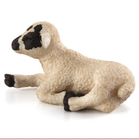 Black-Faced Lamb Lying Down Farm Animal Figurine