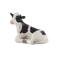 Holstein Calf Lying Down Farm Animal Figurine