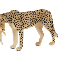 Cheetah Female with Cub Toy Realistic African Wildlife Figurine