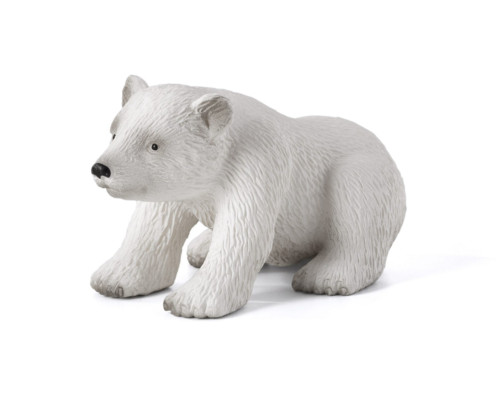 Polar Bear Cub Sitting Toy Realistic Arctic Animal Figure