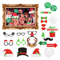 
              25pc Christmas Novelty Photo booth Selfie Frame & Props Photobooth
            