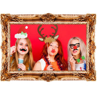 25pc Christmas Novelty Photo booth Selfie Frame & Props Photobooth