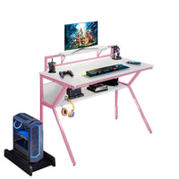
              Neo Pink Ergonomic 2 Tier Gaming Computer Office Desk
            