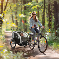 
              HOMCOM 2 Seat Bike Trailer with 5 Point Harness, for 18+ Months, Black
            