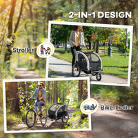 
              HOMCOM 2 Seat Bike Trailer with 5 Point Harness, for 18+ Months, Black
            