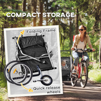 
              HOMCOM 2 Seat Bike Trailer with 5 Point Harness, for 18+ Months, Black
            