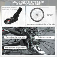 HOMCOM 2 Seat Bike Trailer with 5 Point Harness, for 18+ Months, Black