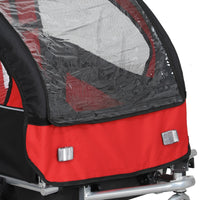 
              HOMCOM 2 Seat Bike Trailer with 5 Point Harness, for 18+ Months, Red
            