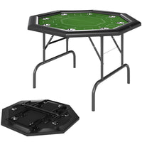 
              SPORTNOW 8 Player Foldable Poker Table with Cup Holders, Green
            