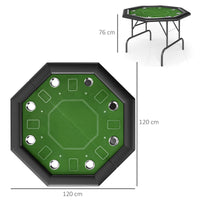 SPORTNOW 8 Player Foldable Poker Table with Cup Holders, Green