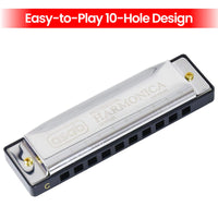 
              1X Classic Metal 10 Holes C Harmonica | AS-20185 HM-03-10S
            